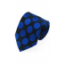 3delige set stropdas pochet manchetknopen donkerblauw en lichtblauw Bolletjes